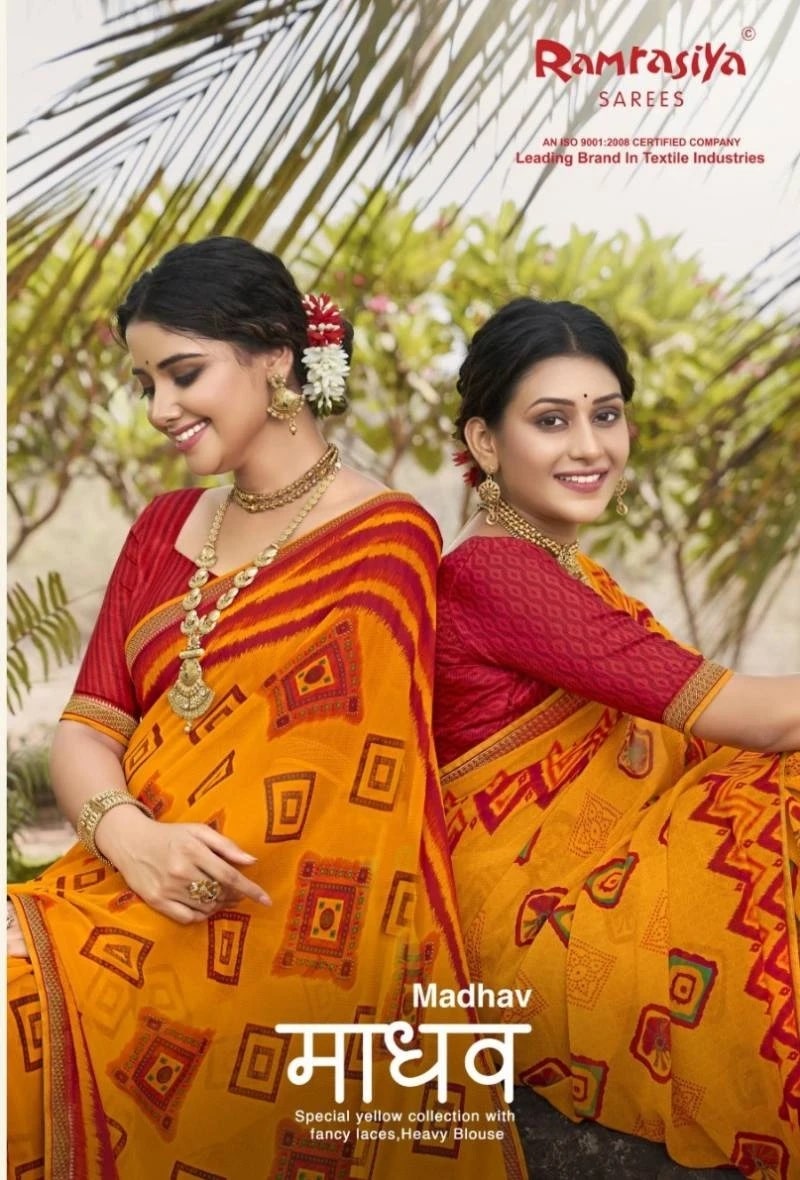 Ramrasiya Madhav Georgette Wear Indian Weaver Saree Wholesale Shop