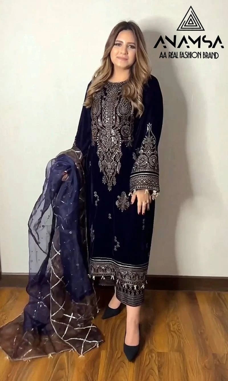 Anamsa 272 Exclusive Velvet Pakistani Salwar Kameez Collection