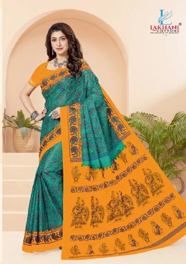 Lakhani Jasmine Vol 7 Printed Cotton Sarees Wholesale Price