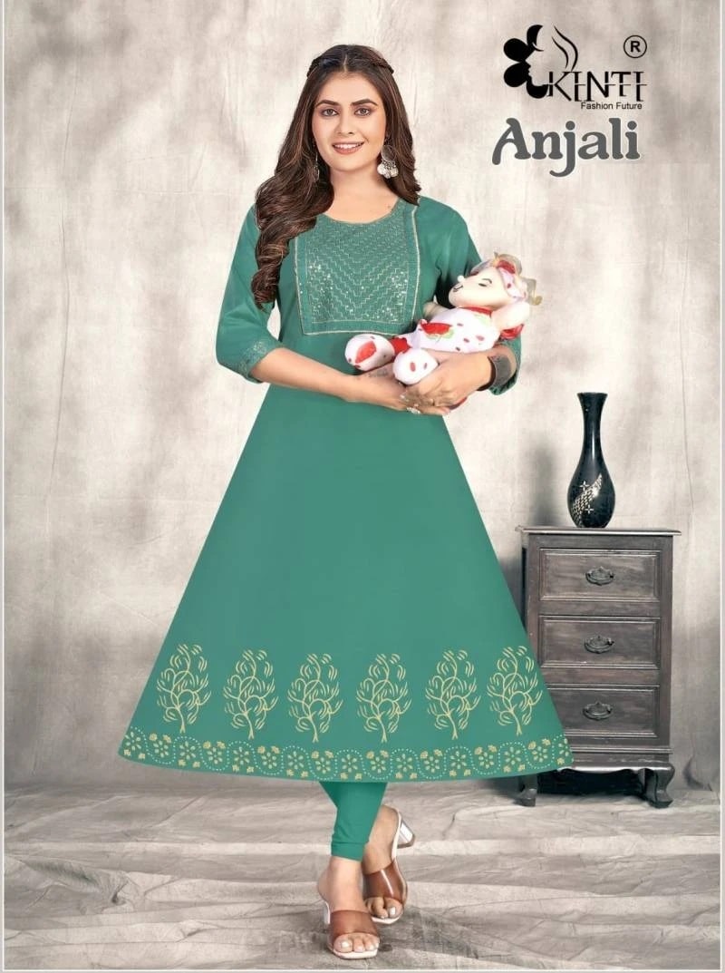 Kinti Anjali 2 Embroidery Neck Printed Feeding Kurti Collection