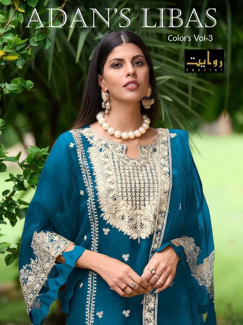 Rawayat Adans Libas Colors Vol 3 Embroidery Work Pakistani Suit Collection