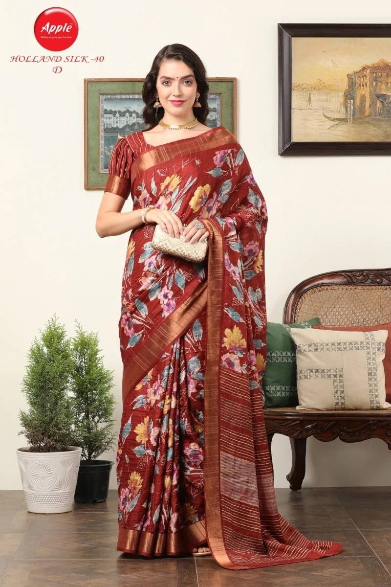 Apple Holland 40 Designer Printed Silk Saree Collection