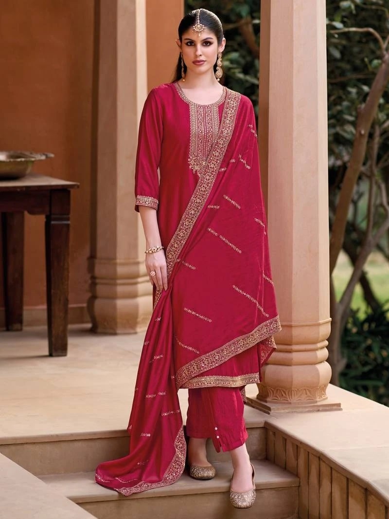 Indo Era 2368 Embroidered Designer Kurta With Pant And Dupatta Set