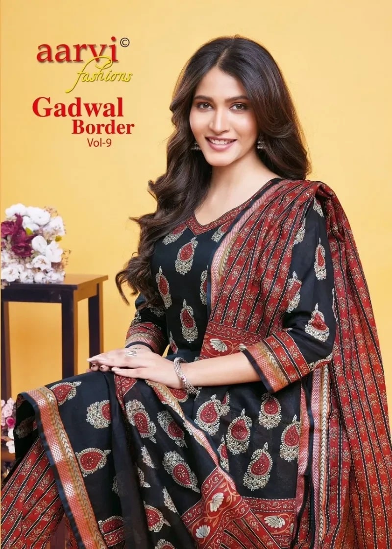 Aarvi Gadhwal Border Vol 9 Daily Wear Kurti Pant With Dupatta Collection