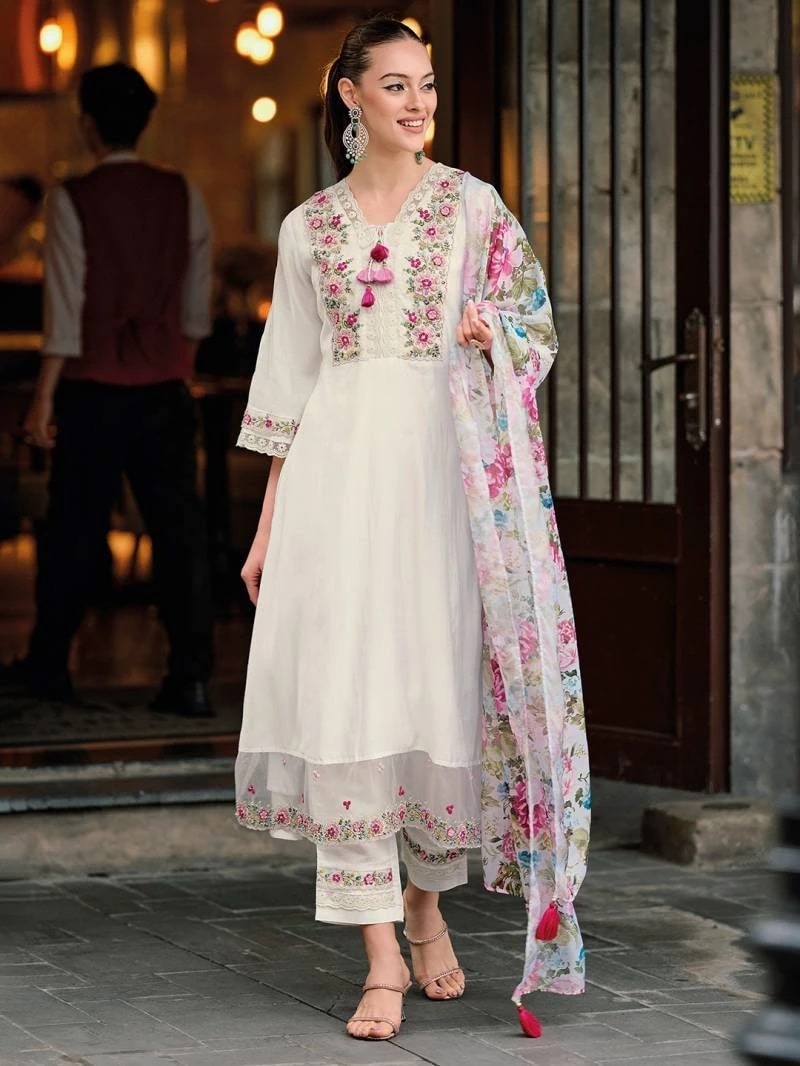 Indo Era 2370 Designer Thread Work Kurta Pant And Dupatta Collection