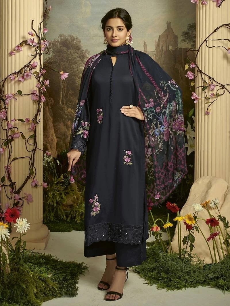 Indo Era 2371 Floral Designer Straight Kurta Plazzo With Dupatta Collection