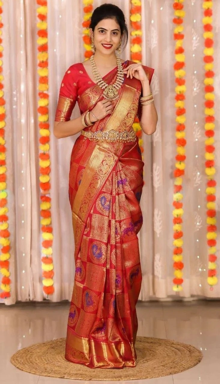 Soft Silk 03 Banarasi Jacquard Work Lichi Silk Saree Collection