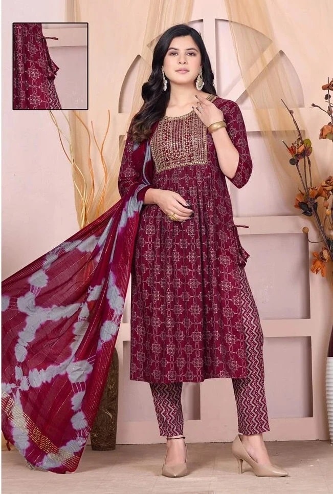 Jlf Beauty Bliss 2 Foil Print Readymade Dress Collection