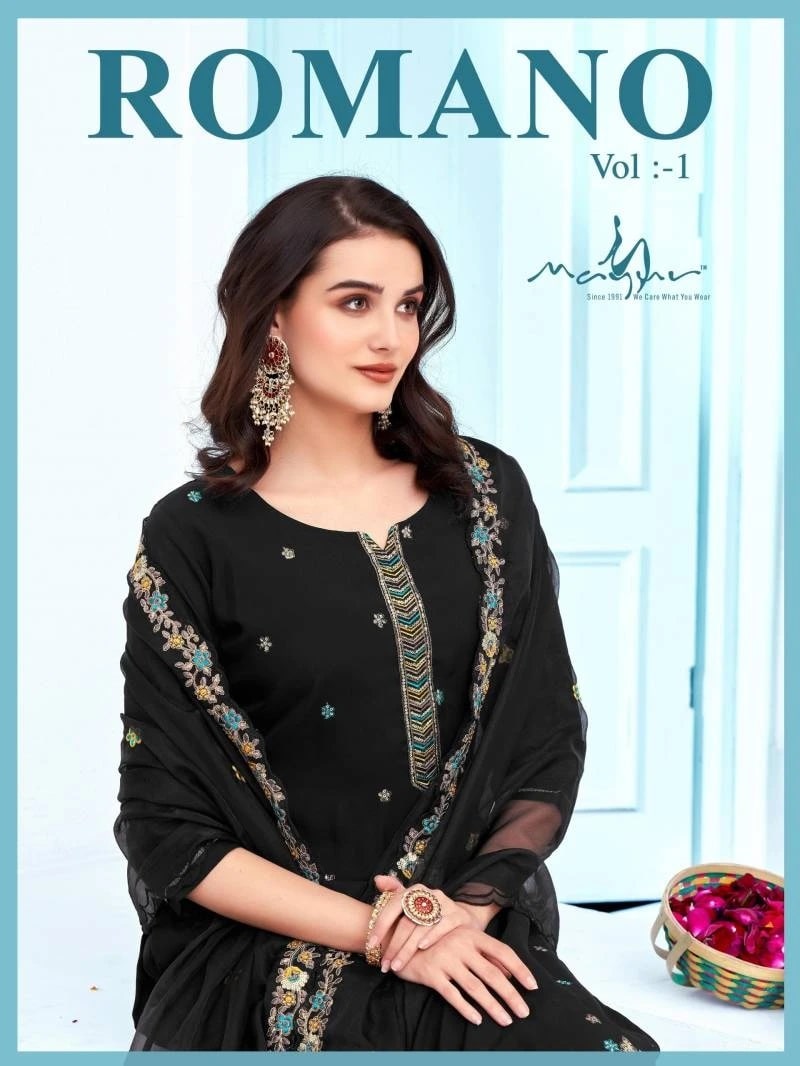 Mayur Romano Silk Designer Kurti Pant With Dupatta Collection