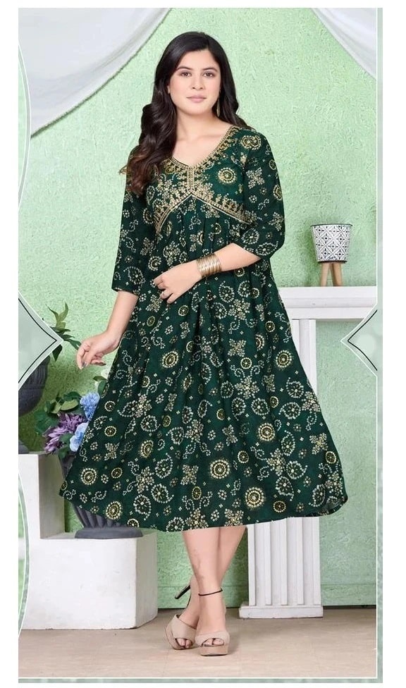 Golden Be You Embroiderd Alia Cut kurtis Collection
