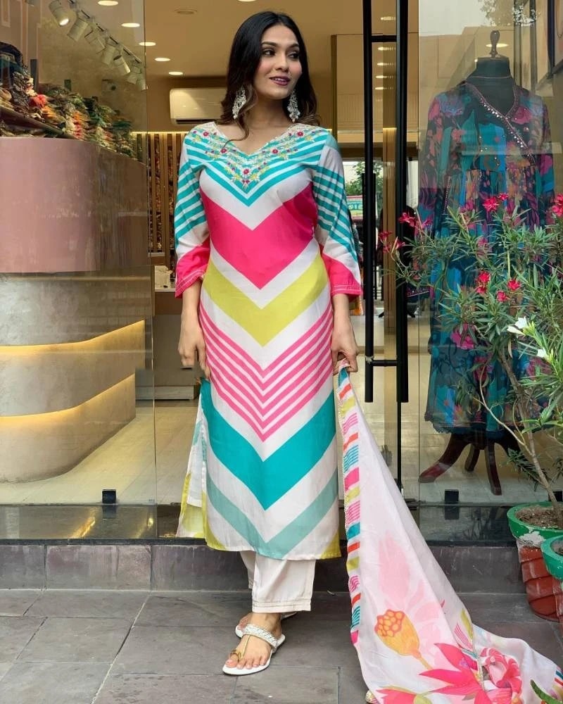 Preeti 01 Maslin Casual Wear Kurti Bottom With Dupatta Collection