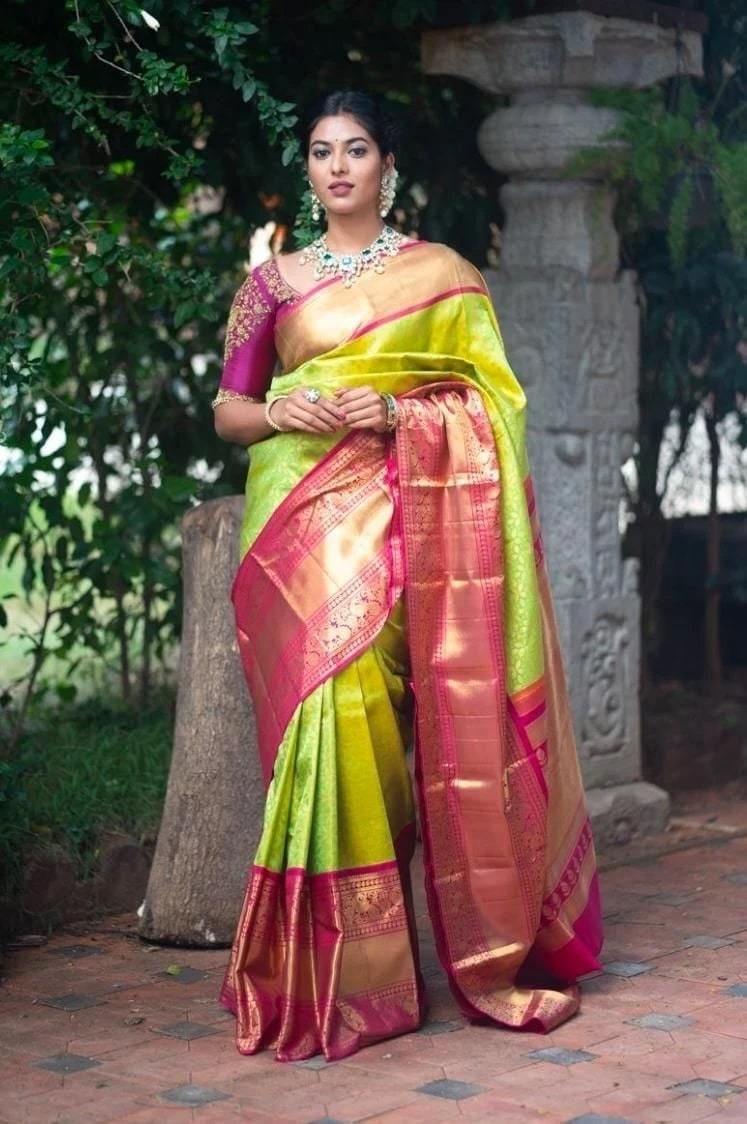 Soft Silk 04 Jacquard Soft Lichi Silk Saree Collection