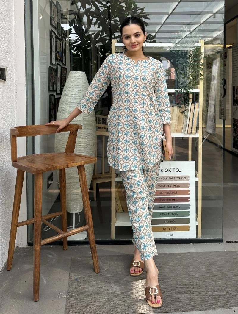 Indira 23193 Cambric Cotton Fancy Stylish Co Ord Set Collection