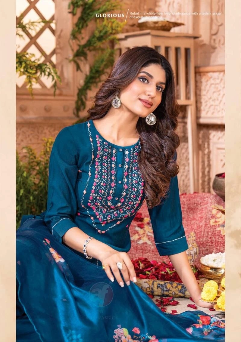 Af Real Touch Vol 3 Viscose Designer Kurti Pant With Dupatta Set
