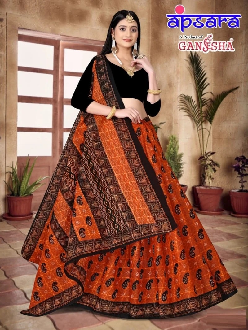 Ganesha Apsara Vol 1 Pure Cotton Printed Saree Supplier