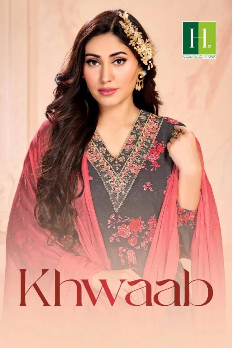Hirwa Khwaab Georgette Digital Prints V-Neck Kurti With Dupatta Collection