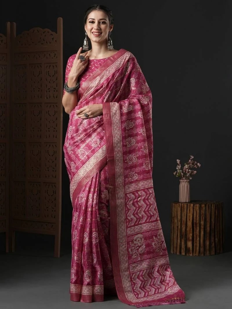 Silk Balusha Kota Doria Cotton Designer Saree Collection