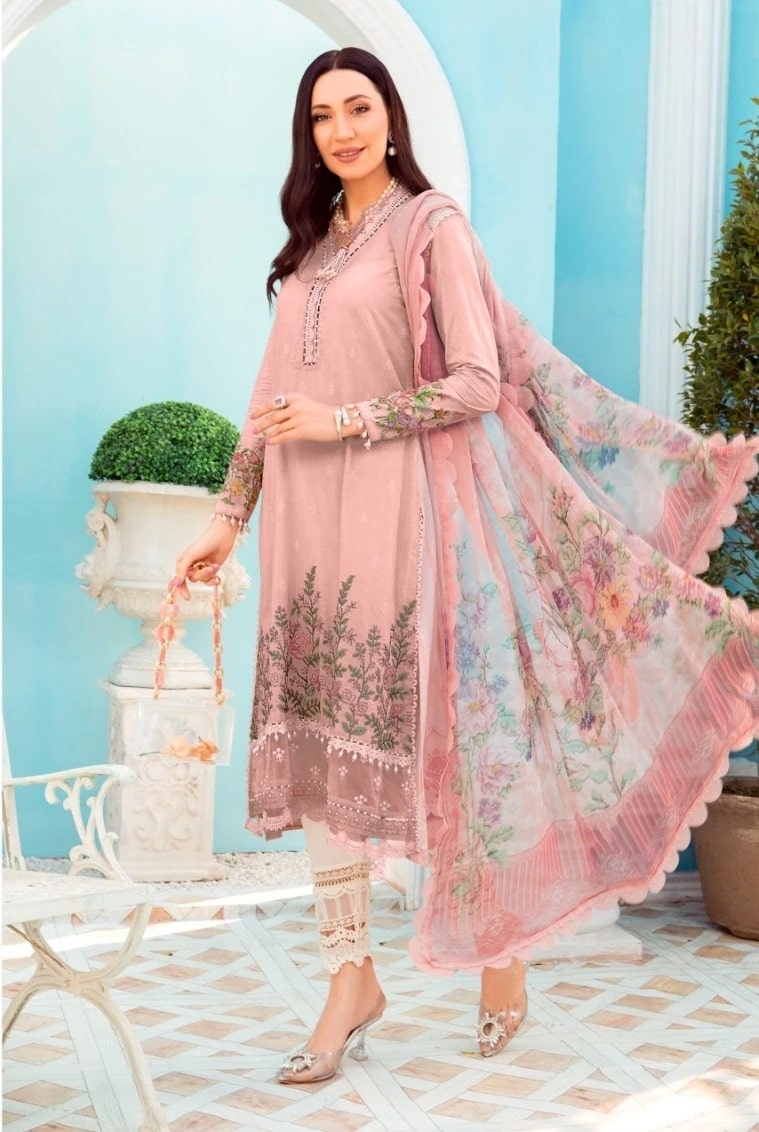 Taj 460 And 461 Pakistani Salwar Suits Cotton Dupatta Collection