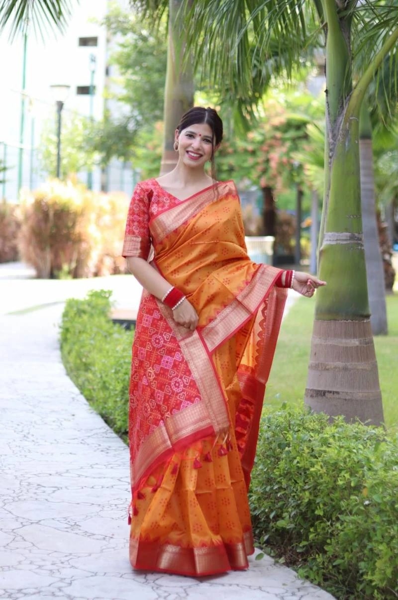 Vt 3037 Soft Tussar Silk Traditional Bandhani Saree Collection