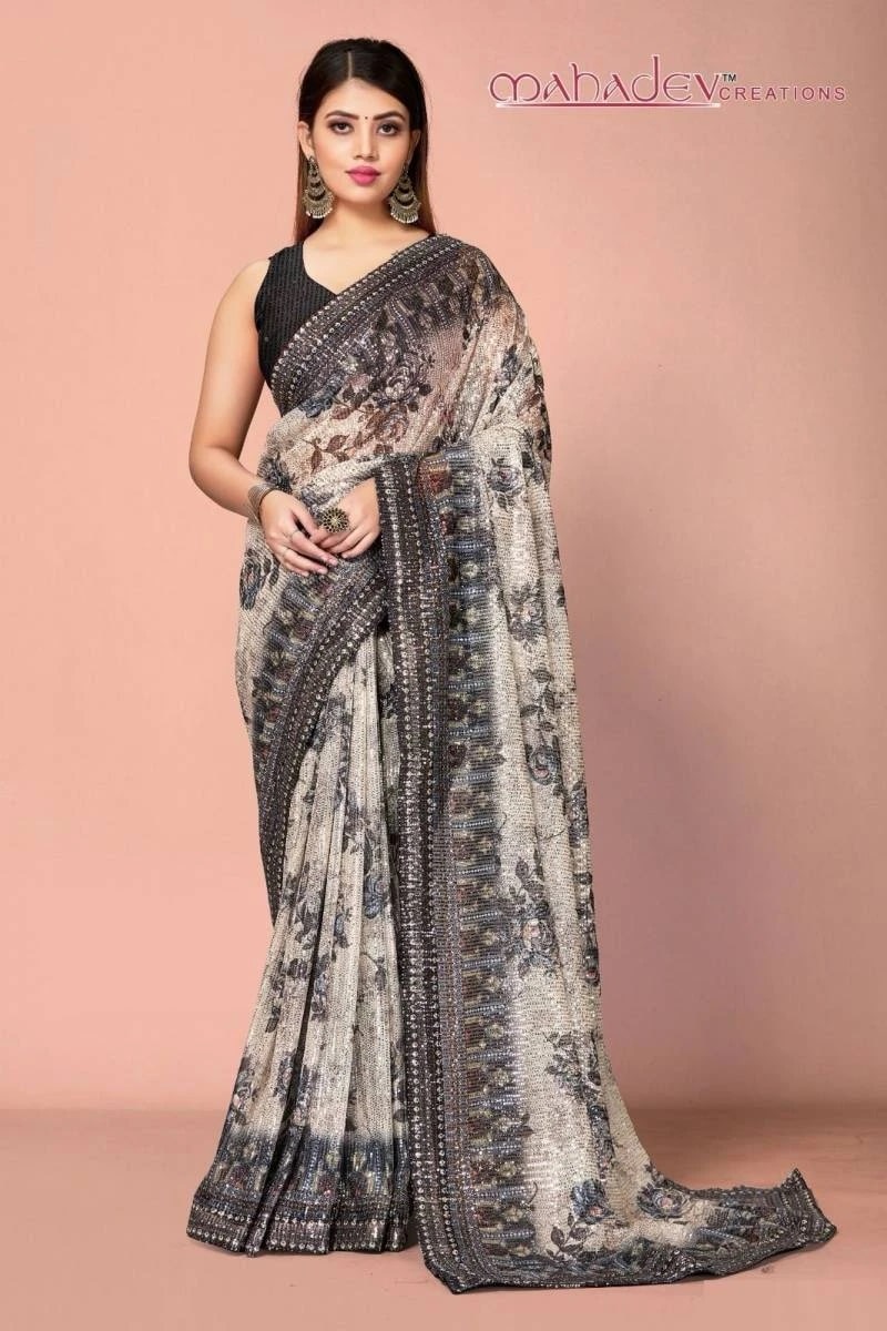 Mahadev Sequence Saree 1 Designer Sequence Work Designer Sarees Collection