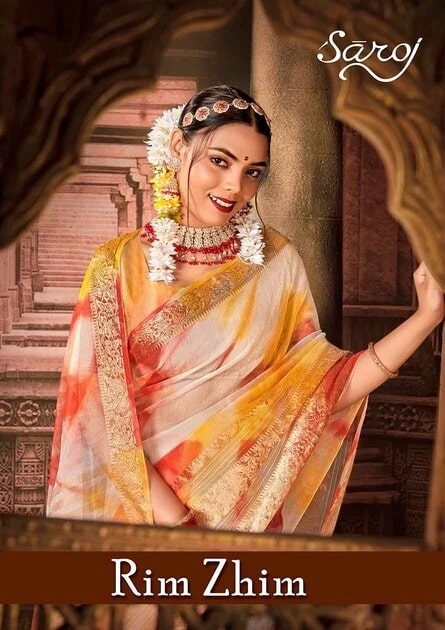 Saroj Rim Zhim Soft Khadi Organza Designer Saree Collection