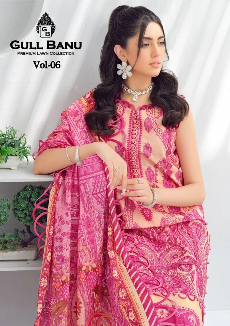 Gull A Ahmed Gull Banu Vol 6 Pakistani Karachi Cotton Dress Material Collection