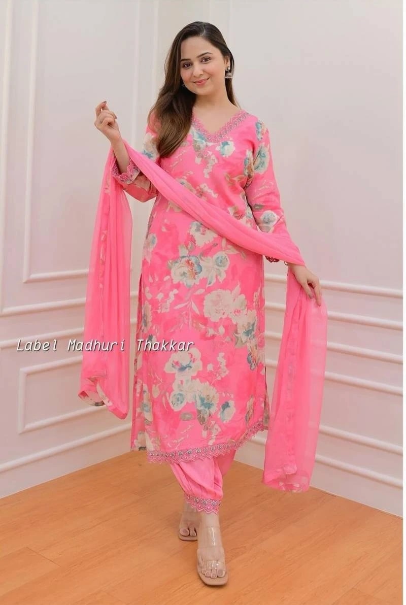 Pretty 2 Afghani Embroidery Work Kurti Bottom With Dupatta Collection