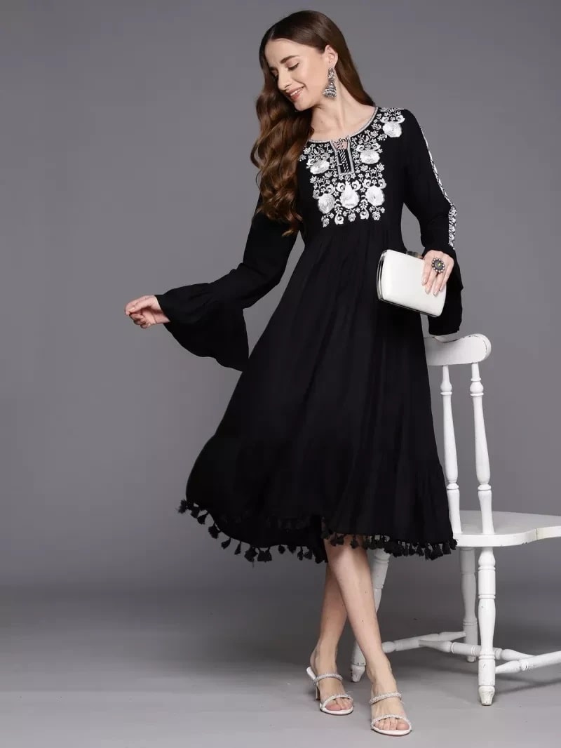 Indo Era 2378 Floral Embroidery Fancy Long Kurti Collection