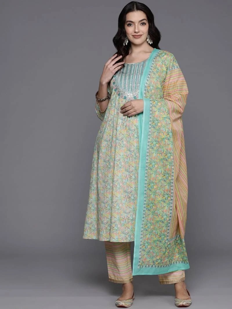 Indo Era 2380 Floral Regular Wear Kurti Bottom With Dupatta