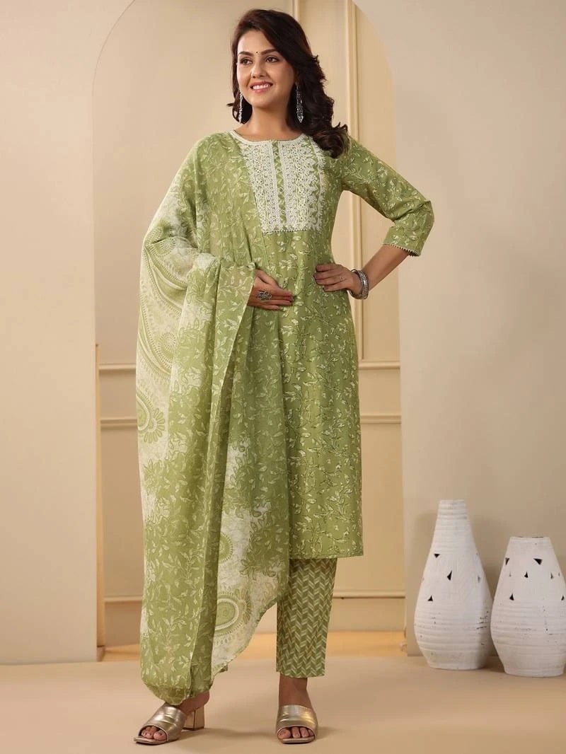 Indo Era 2381 Regular Wear Cotton Kurti With Bottom Dupatta
