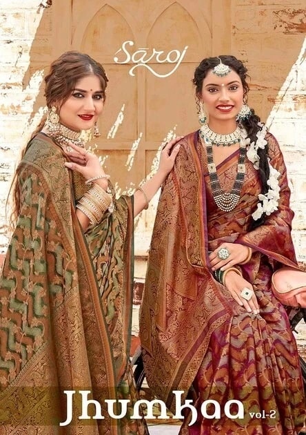 Saroj Jhumkaa Vol 2 Soft Organza Designer Saree Wholesalers