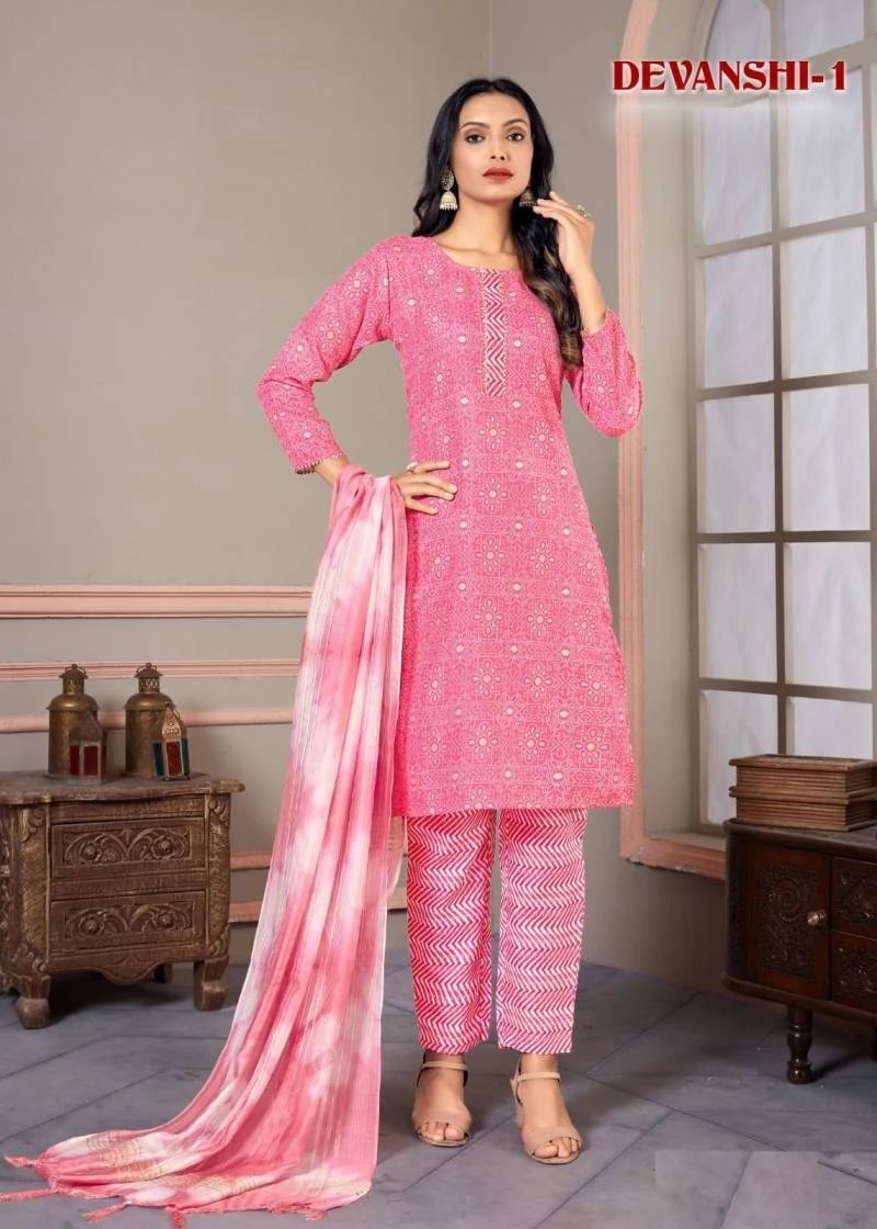 Devanshi Vol 1 Cotton Printed Readymade Dress Collection