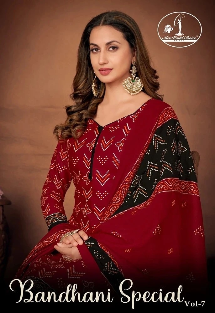 Miss World Bandhni Special Vol 7 Soft Cotton Printed Dress Material