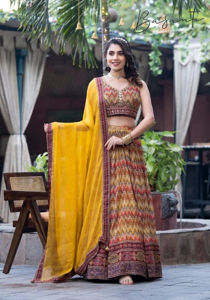 Basanti Vol 4 Sequence Work Designer Lehenga Choli Collection