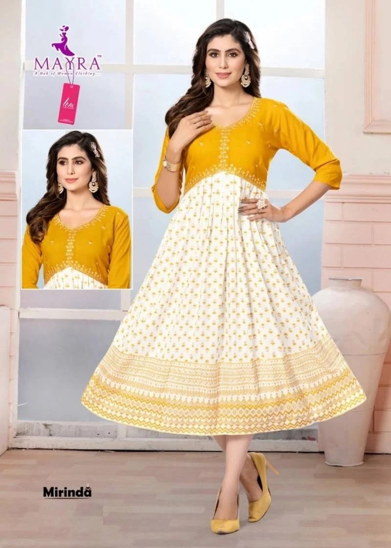 Mayra Mirinda Vol 2 Designer Alia Cut Kurti Wholesale