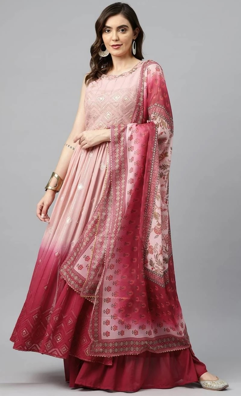Faiza 1001 To 1004 Naira Cut Kurti With Palazzo Dupatta Set