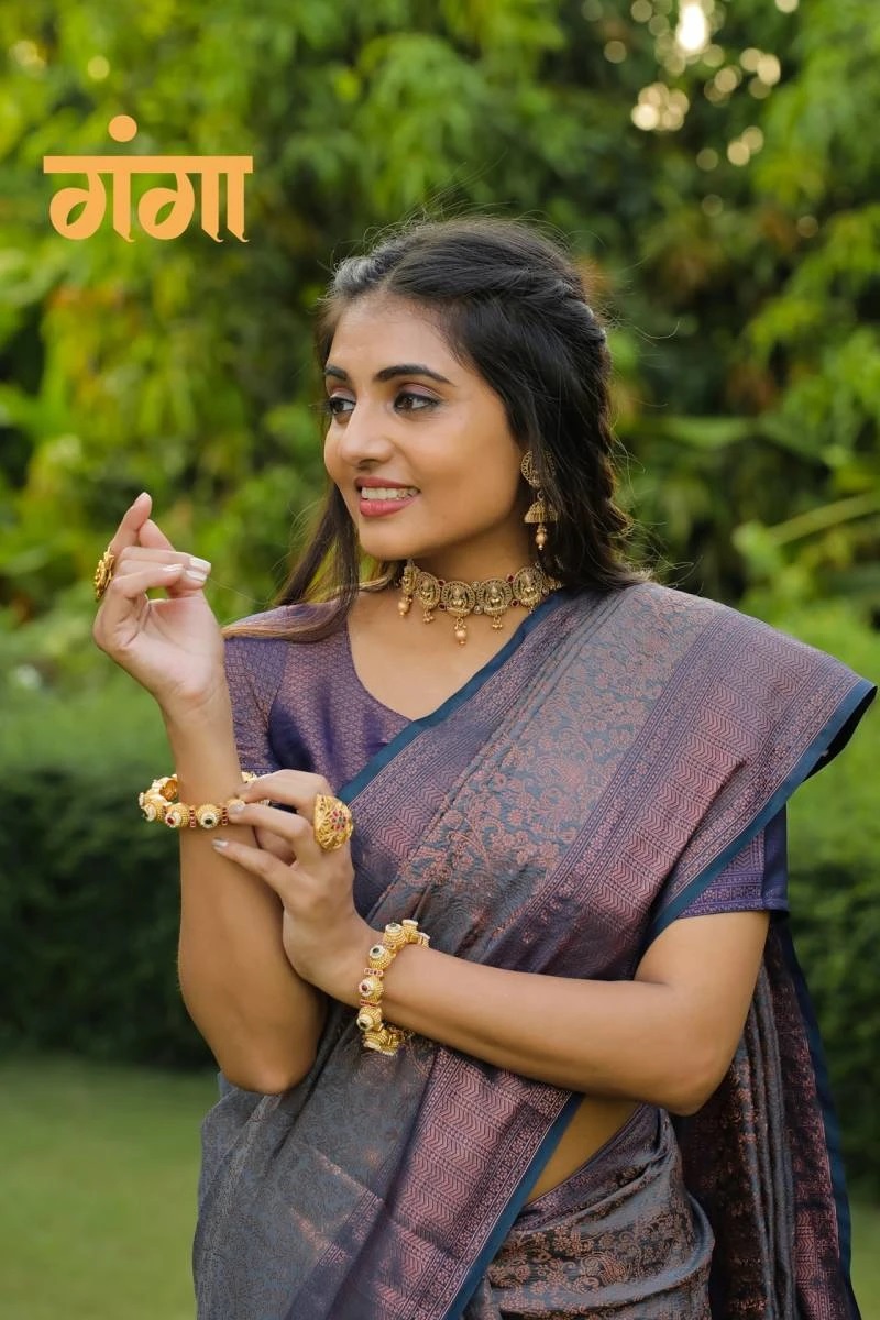 Sc Ganga Art Silk Banarasi Jacquard Woven Sarees Collection