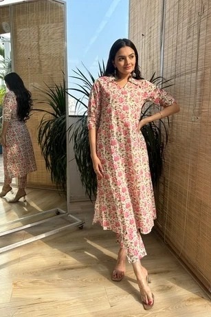 Indira 23195 Cotton Kurti Wtih Bottom Collection