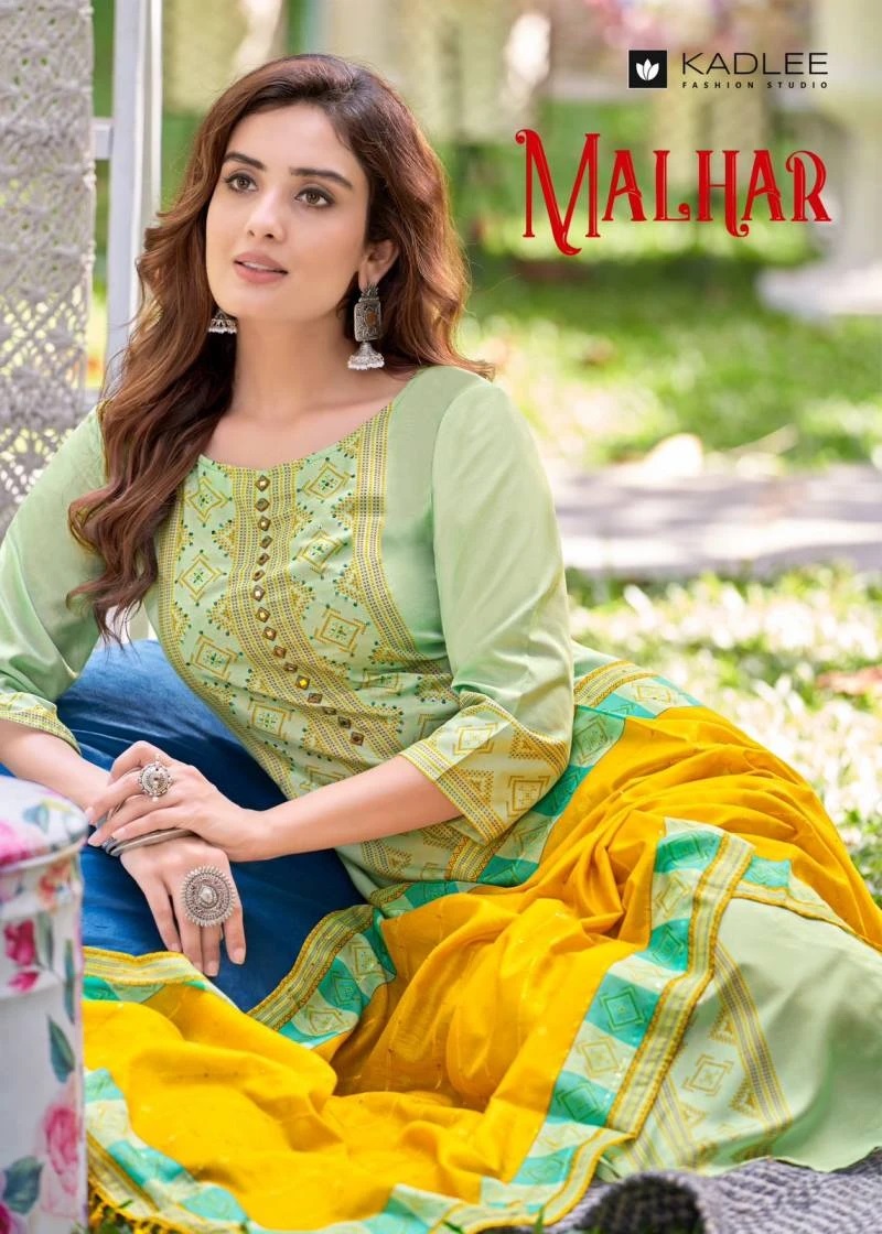 Kadlee Malhar Embroidery Kurti Bottom With Dupatta Collection