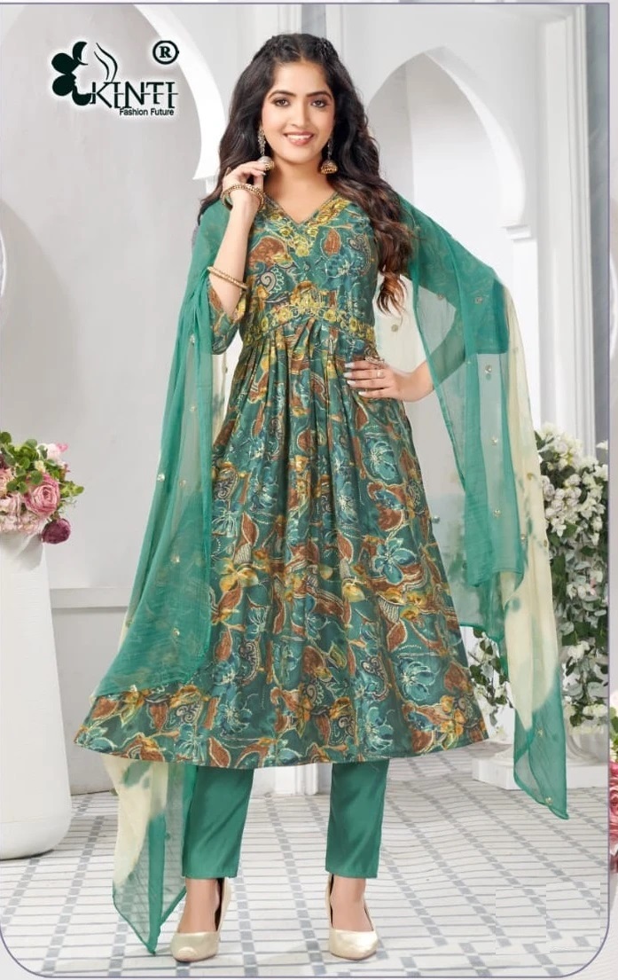Kinti Libaas Vol 3 Printed Alia Cut kurti Bottom With Dupatta