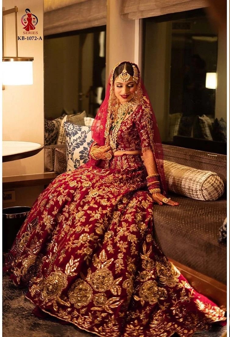Kb 1072 Embroidery Designer Bridal Lehenga Choli Collection
