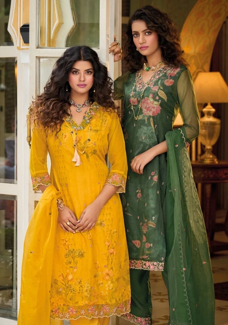 Lady Leela Ayesha Organza Fancy Kurti Bottom With Dupatta Collection