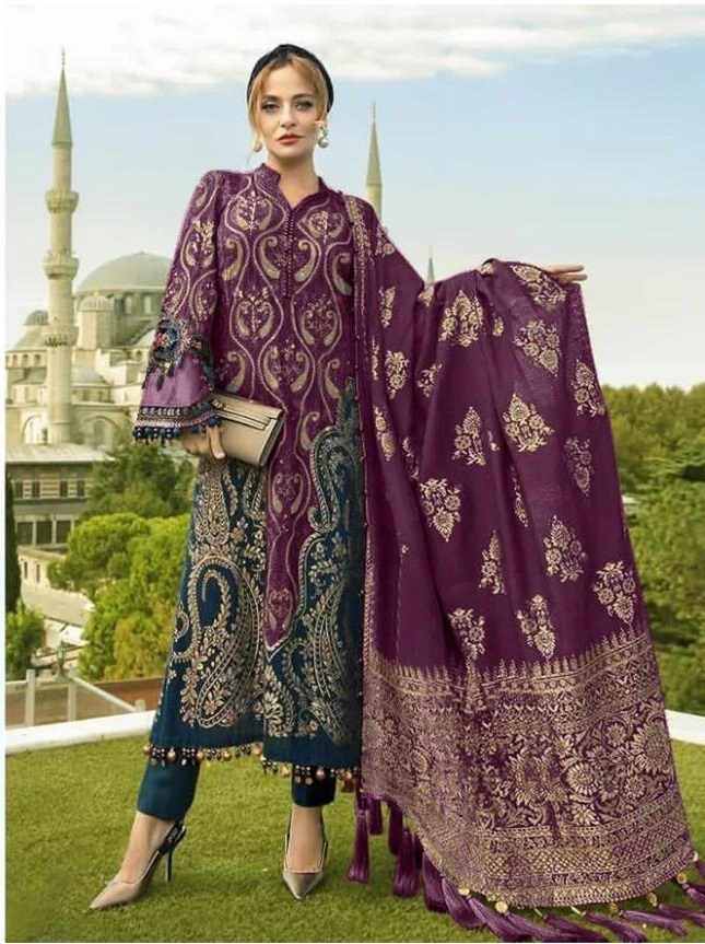Hazzel Maria B Lawn Collection 071 Pakistani Suits Chiffon Dupatta