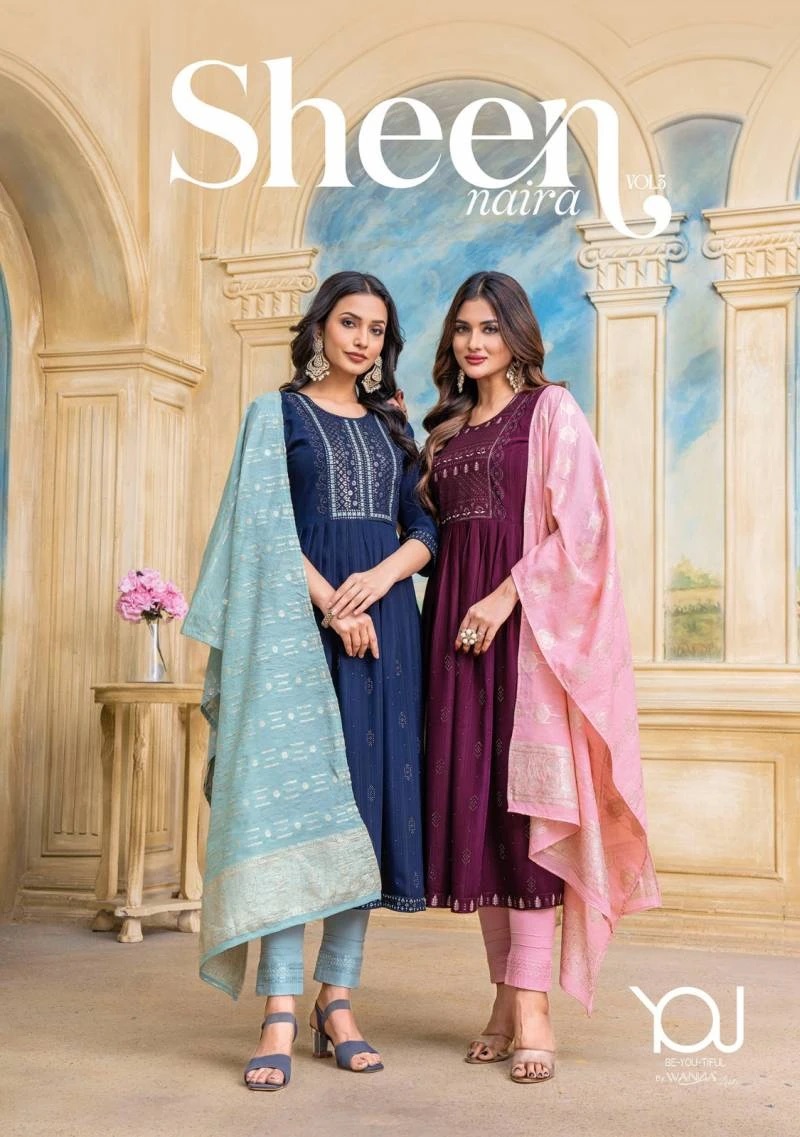 Wanna Sheen Vol 2 Naira Cut Kurti Pant With Dupatta Collection