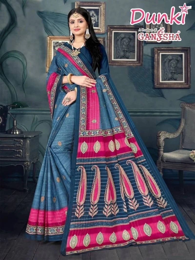 Ganesha Dunki Vol 1 Printed Pure Cotton Sarees Supplier