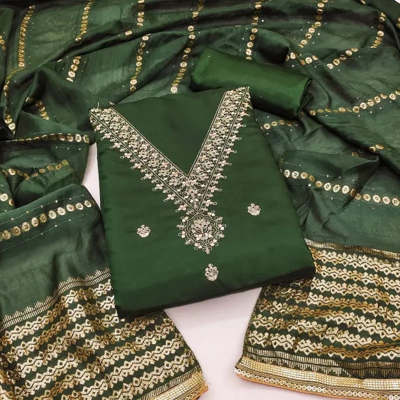 Pv 601 Chanderi Cotton Dress Material Collection