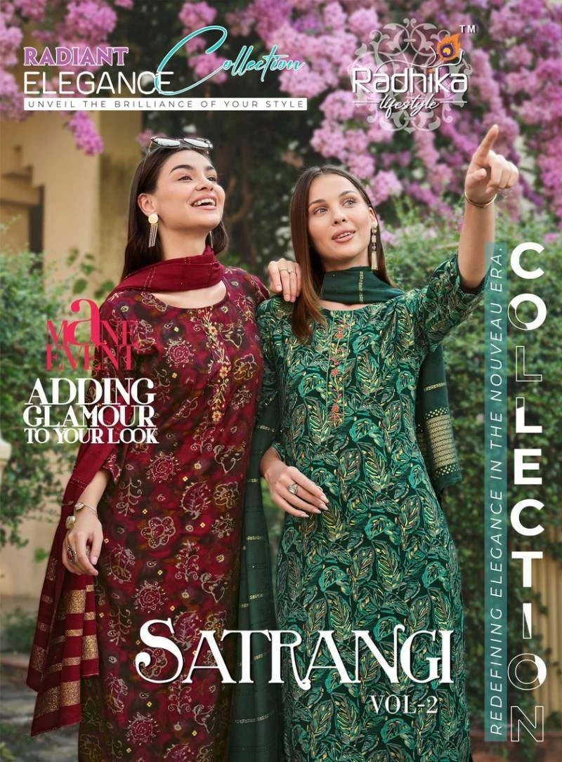 Radhika Satrangi Vol 2 Modal Printed Kurti Pant Set With Dupatta Wholesale