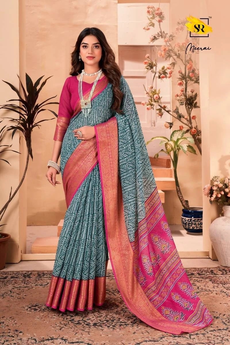Sr Meerai Soft Cotton Jacquard Sarees Wholesalers In Surat
