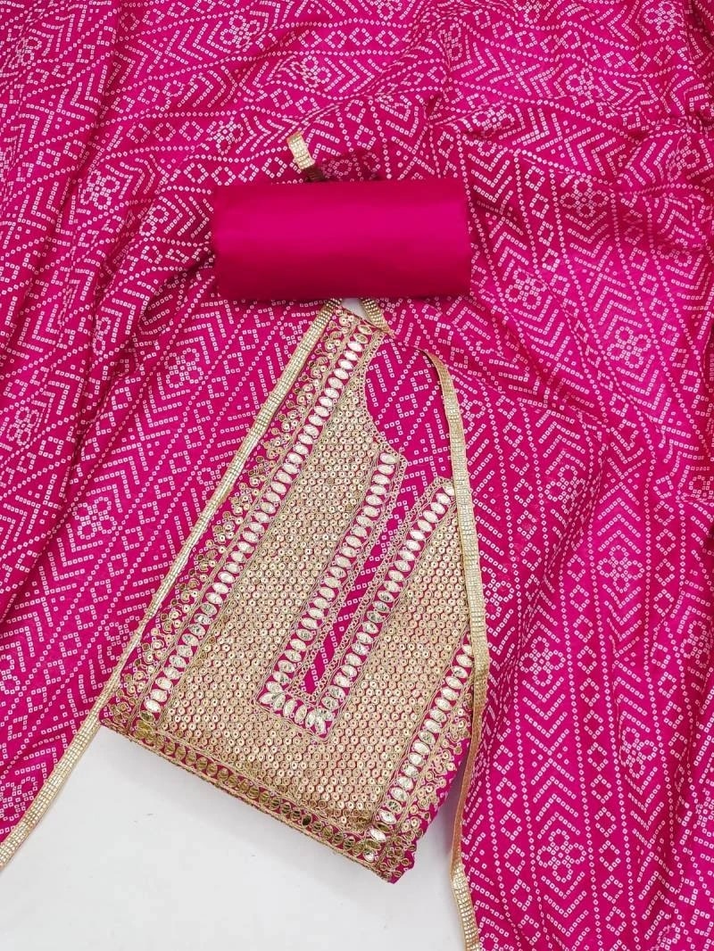 Lovely 56 Chanderi Silk Embroidery Dress Material Collection
