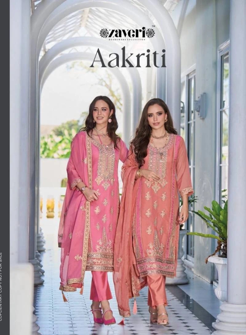 Zaveri Aakriti Organza Designer Kurti Bottom With Dupatta Collection